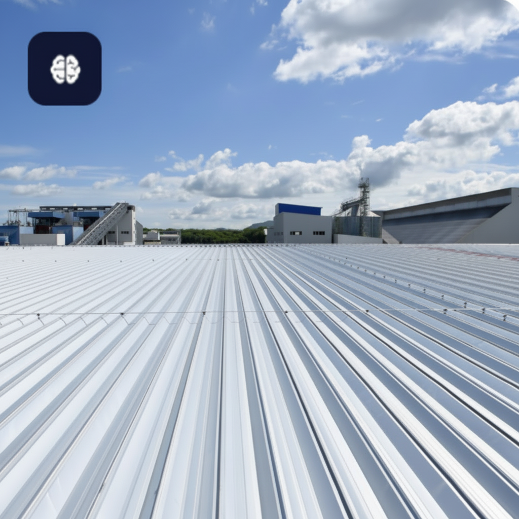 Large commercial building with flat and metal roofing designed for industrial durability and long-term performance.